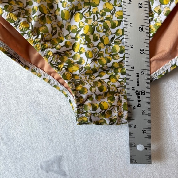 J crew womens Plunge one-piece swimsuit in Liberty Eliza's Yellow size 24 NWT - Picture 3 of 12
